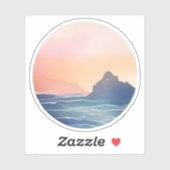 海岸日の出の穏やかな シール (シート)