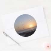 海岸日没シール ラウンドシール (封筒)