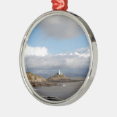 海岸景観と灯台 メタルオーナメント (左)