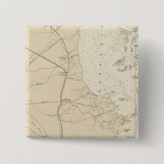 海岸横断バーネガト湾からタッカートン図 缶バッジ (正面)