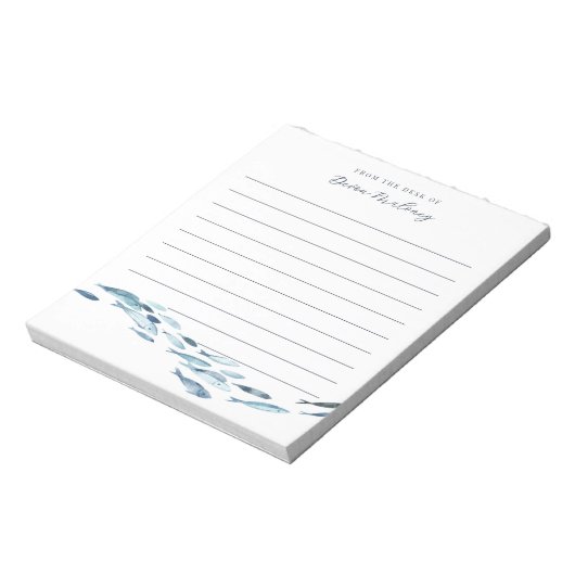 海岸水彩魚が並パーソナライズされたぶ ノートパッド (回転)