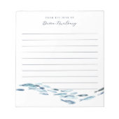 海岸水彩魚が並パーソナライズされたぶ ノートパッド (正面)