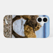 海岸沿いに生息するヒグマ iPhone 16ケース (裏面横)