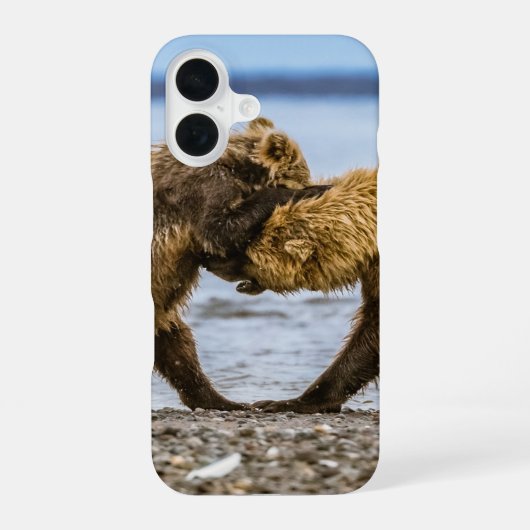 海岸沿いに生息するヒグマ iPhone 16ケース (裏面)