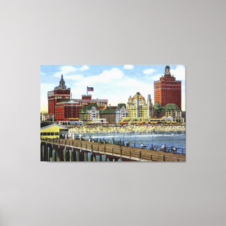 海岸沿いのアトランティックシティニュージャージー キャンバスプリント