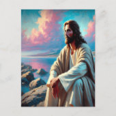 海岸沿いのイエスの威厳のある熟考 ポストカード (正面)