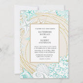海岸沿いのエレガントな結婚式 招待状 (正面)