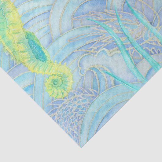 海岸沿いのクリスマスかわいい水中海の生き物 薄葉紙 (詳細)