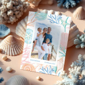 海岸沿いのクリスマスの水の色シーシェル2枚の写真 シーズンカード