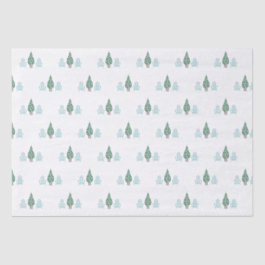 海岸沿いのクリスマスシーシェルツリーアディロンダックチェア 薄葉紙 (正面)