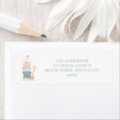 海岸沿いのクリスマス ラベル (インサイチュ)