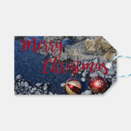 海岸沿いのメリークリスマスギフトラベル ギフトタグ