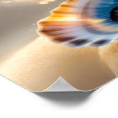 海岸沿いの壁アートの牡蠣の貝殻のポスター ポスター (角)