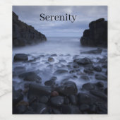 海岸沿いの小石と海 ワインラベル (シングルラベル)