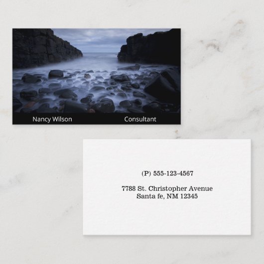 海岸沿いの小石と海 名刺 (正面/裏面)