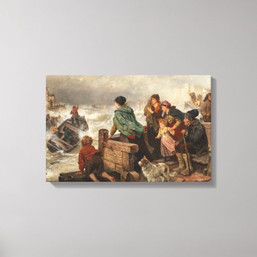 海岸沿いの嵐（ルドルフ・ヨルダン） キャンバスプリント (正面)