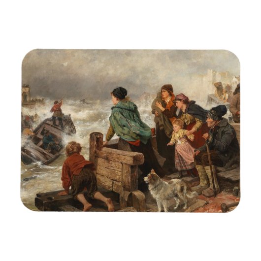 海岸沿いの嵐（ルドルフ・ヨルダン） マグネット (横)
