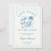 海岸沿いの最後のトーストのバチェロレッテ日程 招待状 (正面)