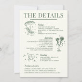 海岸沿いの最後のトーストのバチェロレッテ日程 招待状 (裏面)