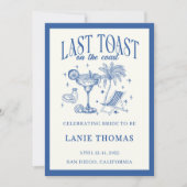 海岸沿いの最後のトーストのバチェロレッテ日程 招待状 (正面)