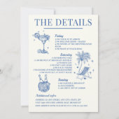 海岸沿いの最後のトーストのバチェロレッテ日程 招待状 (裏面)