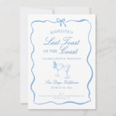 海岸沿いの最後のトーストのバチェロレッテ日程 招待状 (正面)
