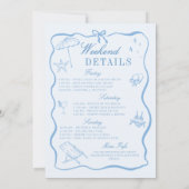 海岸沿いの最後のトーストのバチェロレッテ日程 招待状 (裏面)