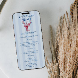 海岸沿いの最後のトーストのバチェロレッテ日程 招待状