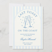海岸沿いの最後のトーストのバチェロレッテ日程 招待状 (正面)