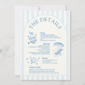 海岸沿いの最後のトーストのバチェロレッテ日程 招待状 (裏面)