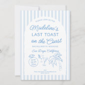 海岸沿いの最後のトーストのバチェロレッテ日程 招待状 (正面)