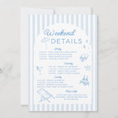 海岸沿いの最後のトーストのバチェロレッテ日程 招待状 (裏面)