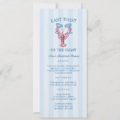 海岸沿いの最後のトーストのバチェロレッテ日程 招待状 (正面)