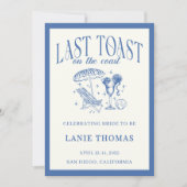 海岸沿いの最後のトーストのバチェロレッテ日程 招待状 (正面)