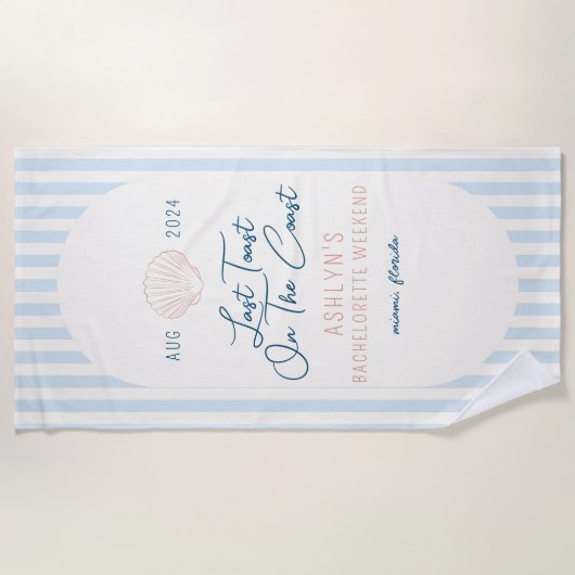海岸沿いの最後のトーストバチェロレッテビーチタオル ビーチタオル (正面)