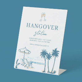 海岸沿いの最後のトーストバチェロレッテ二日酔いサイン 台座サイン