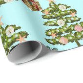 海岸沿いの海のクリスマスツリー ラッピングペーパー (ロールコーナー)