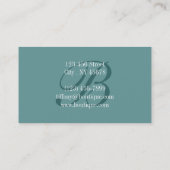 海岸沿いの納屋の木アクアブルーのヒトデの貝殻 名刺 (裏面)