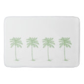 海岸沿いの緑と白のヤシのパルメットの木 バスマット (正面)