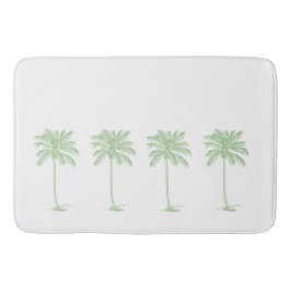 海岸沿いの緑と白のヤシのパルメットの木 バスマット