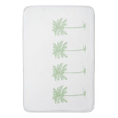 海岸沿いの緑と白のヤシのパルメットの木 バスマット (正面縦)