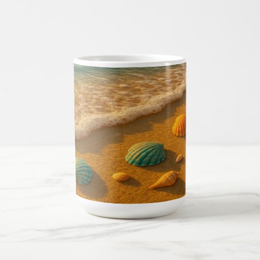 海岸沿いの貝殻 コーヒーマグカップ (中央)