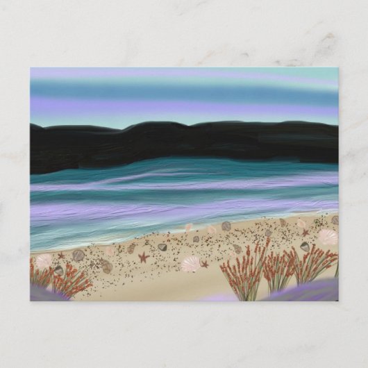 海岸沿いの貝殻 ポストカード (正面)