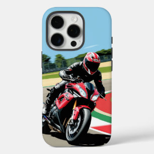 🏍️ 海岸沿いを疾走するスポーツバイクライダー iPhone 16 PROケース