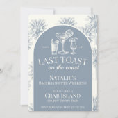 海岸沿岸のブルーラストトーストバチェロレッテ 招待状 (正面)