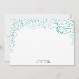 海岸沿岸ターコイズ文房具ノートカード ノートカード