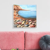 海岸海岸の岩の海 キャンバスプリント (インサイチュ (リビング))
