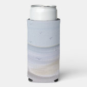 海岸海岸線ビーチ水の色セルツァー缶コオ スリム缶クーラー (Seltzer正面)