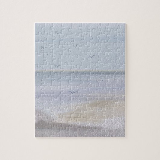 海岸海岸線ビーチ水彩地鋸パズル ジグソーパズル (縦)