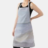 海岸海岸線ビーチ水彩大エプロン エプロン (インサイチュ)